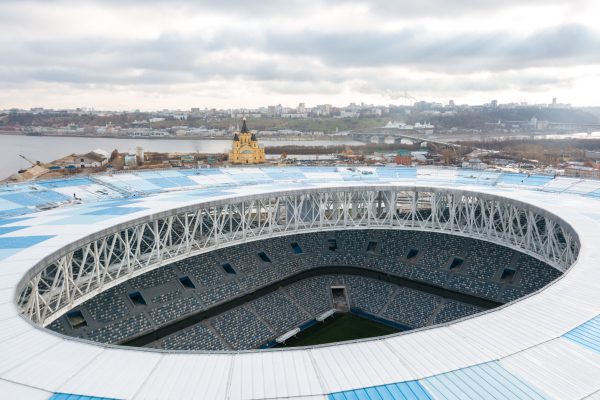 В чаше стадиона «Нижний Новгород» установили систему звукоусиления