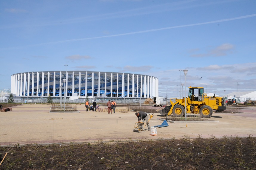 Работы по асфальтированию территории вокруг «Стадиона Нижний Новгород» выполнены