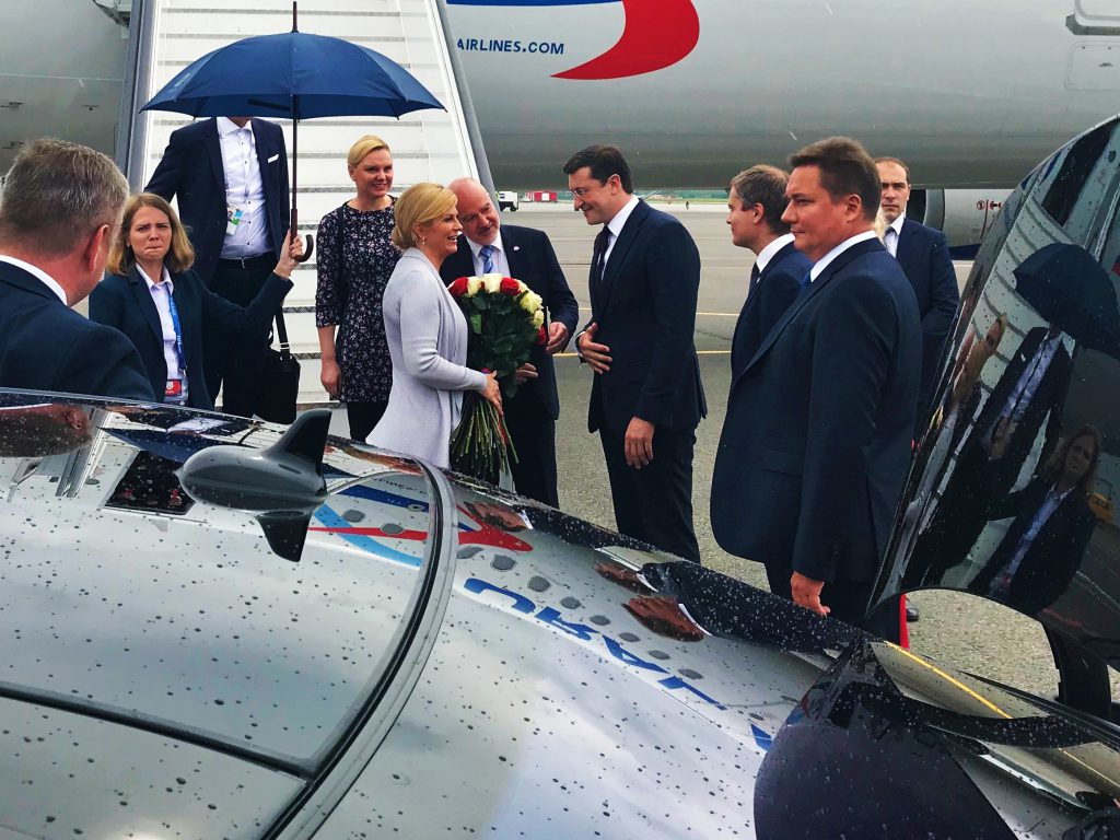 Глеб Никитин встретил Президента Хорватии Колинду Грабар-Китарович в аэропорту «Нижний Новгород»