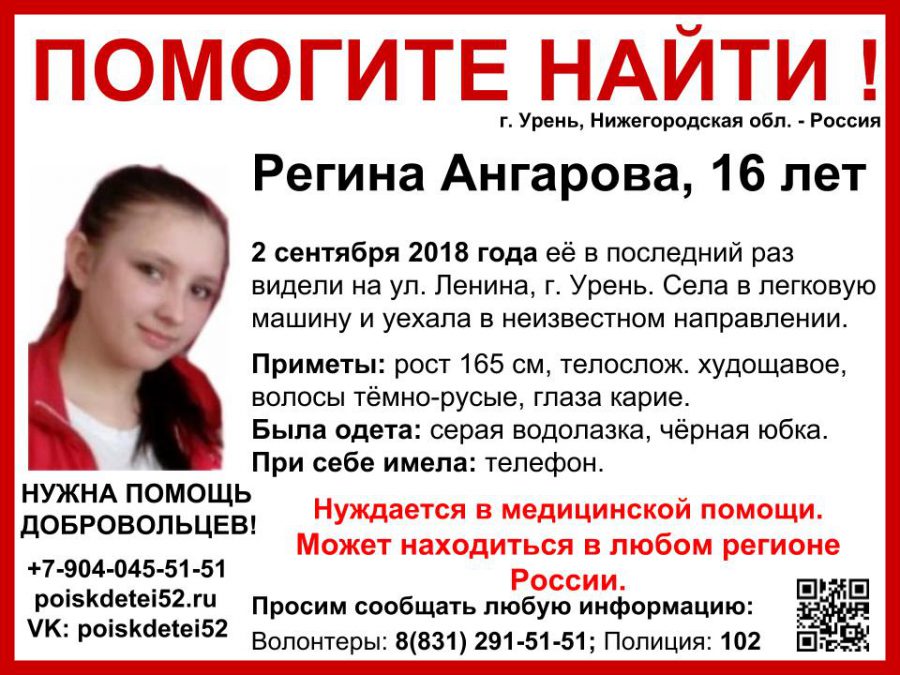 Села в машину и пропала. 16-летнюю девочку разыскивают в Нижегородской области