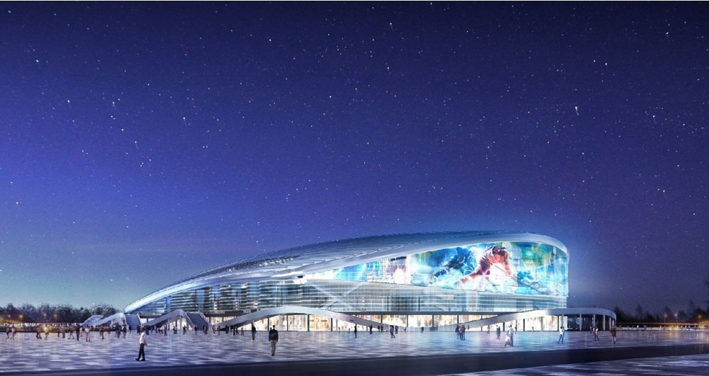 Ледовую арену на Стрелке достроят в 2025 году