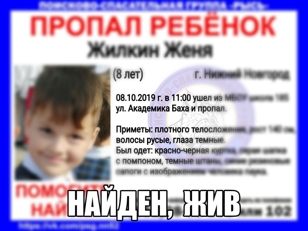 Сбор на поиск: 8‑летний мальчик пропал в Нижнем Новгороде (UPD: найден, жив)