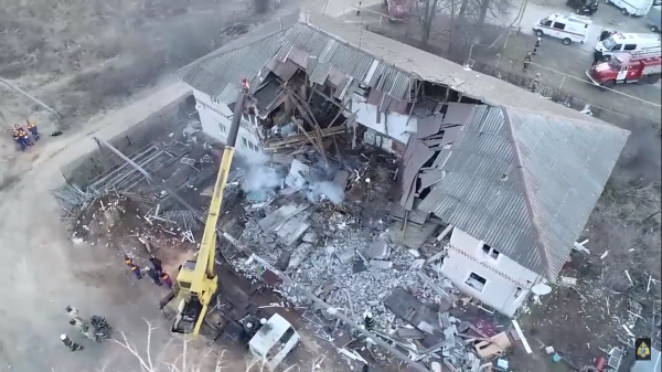 Разрушенный после взрыва дом в Вачском районе сняли с высоты птичьего полёта
