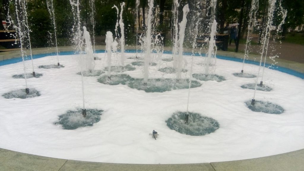 Вандалы хотели устроить «пенную вечеринку» в фонтане на Черном пруду