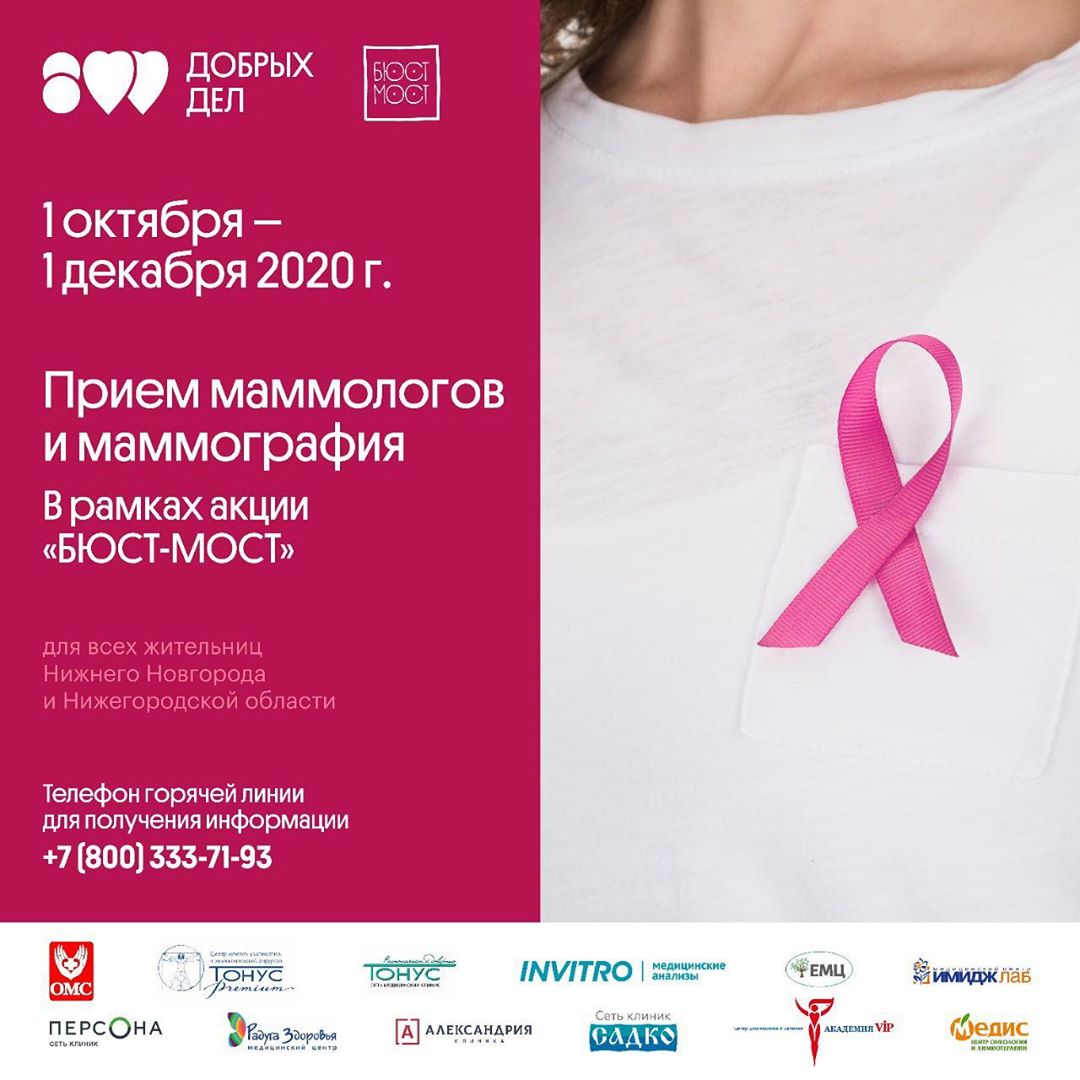 Акция по профилактике рака молочной железы началась в Нижнем Новгороде