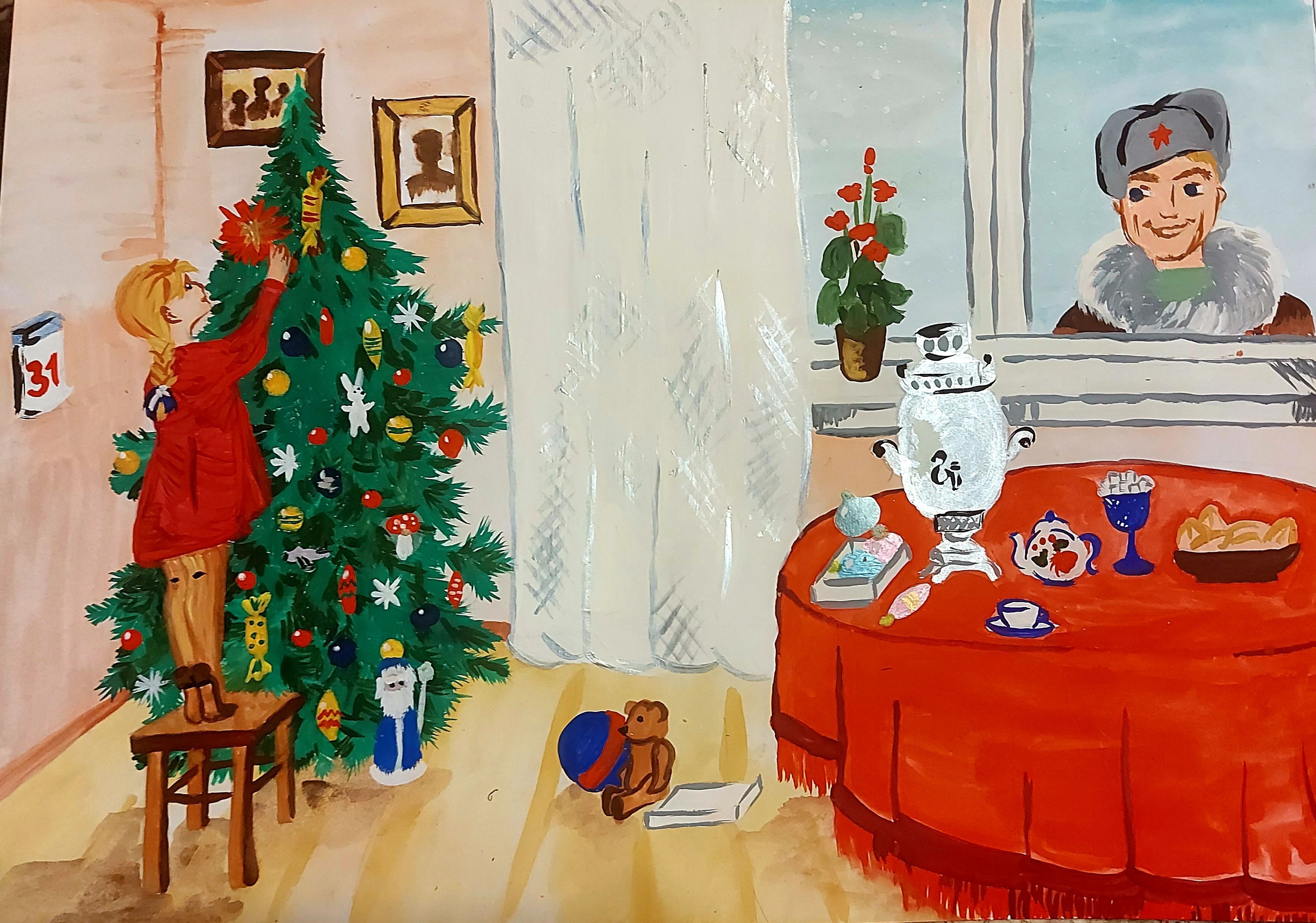 Рисунок 8‑летней нижегородки станет коллекционной новогодней открыткой