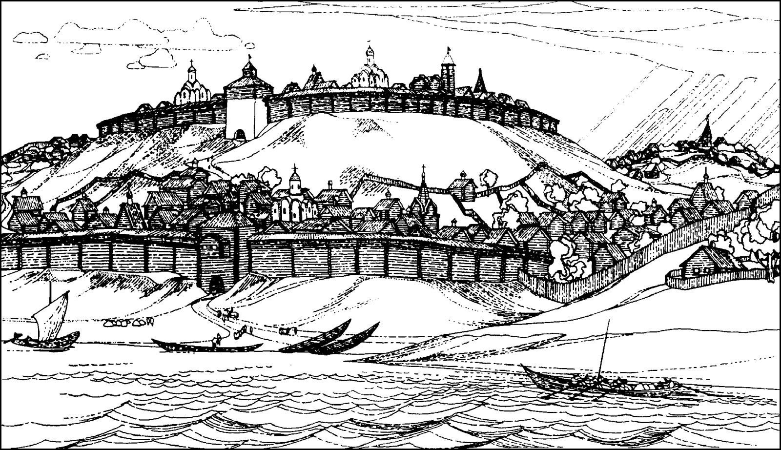 Нижегородский Кремль деревянный 1221