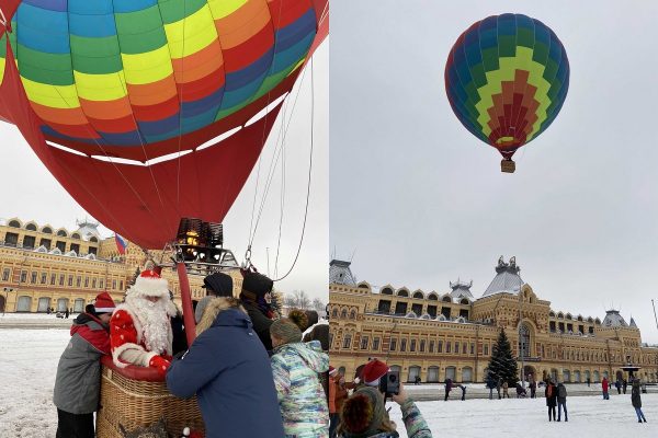 Дед Мороз взлетел на воздушном шаре на Нижегородской ярмарке