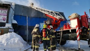Опубликовано видео пожара в здании бывшего мясокомбината