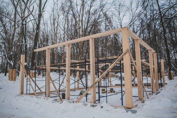 Каркас первой читальни в нижегородском парке «Швейцария» собрали на&nbsp;80%