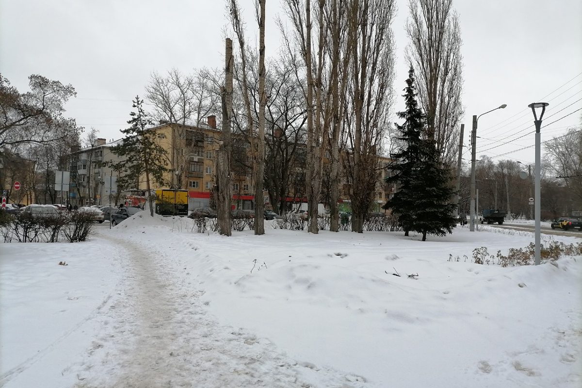 Ленинский район не прошел проверку «Снежного фронта»: активисты обнаружили снежные завалы около памятников и в скверах