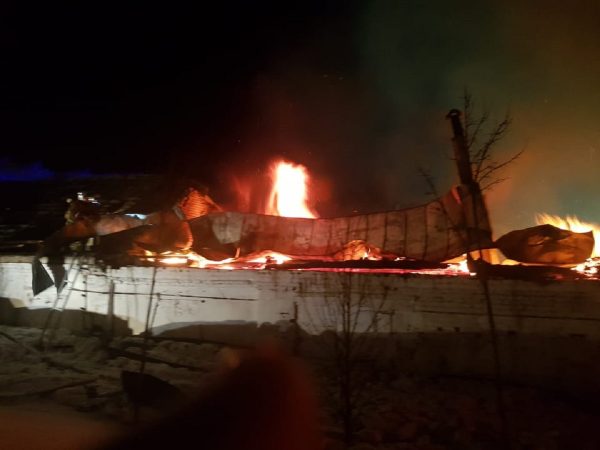 Опубликовано видео пожара на территории Оранского мужского монастыря
