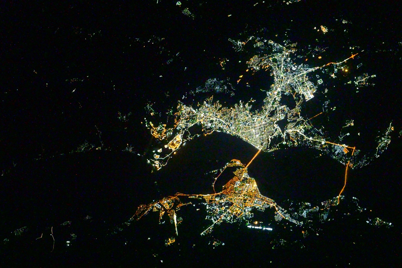 ночное фото со спутника
