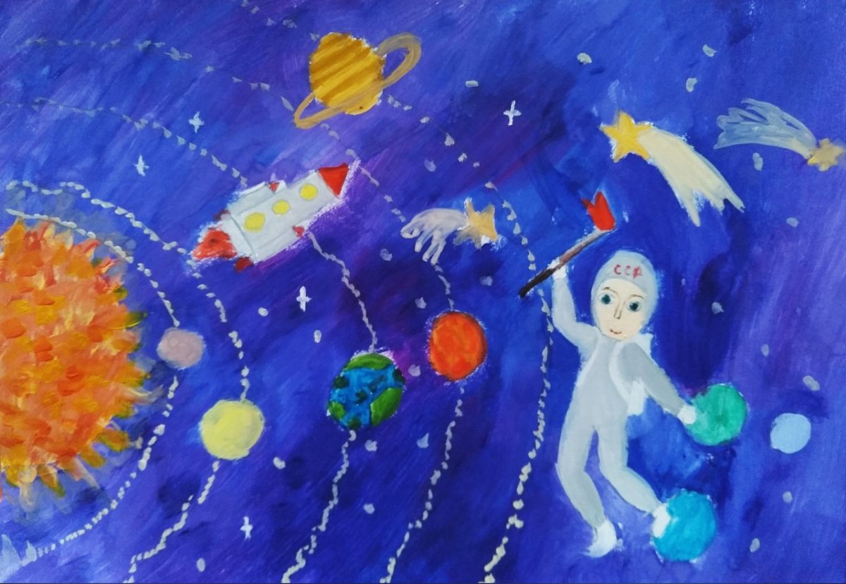 Арт дети рисуют космос