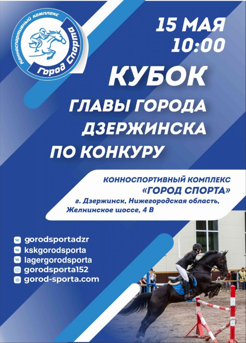 Кубок главы города Дзержинска по конкуру пройдет в мае