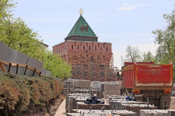 Ремонт Ивановского съезда на территории Нижегородского кремля завершат к концу&nbsp;июня