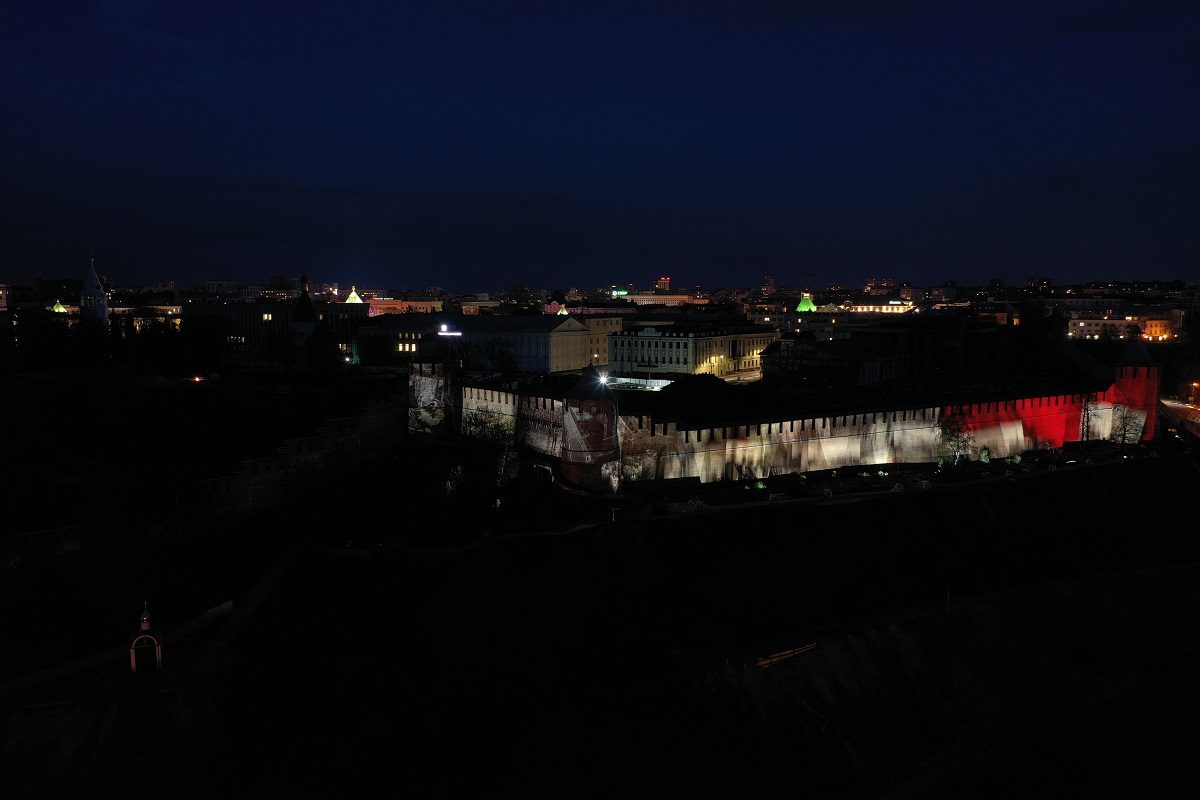 Проекция будет украшать стену Нижегородского кремля до часа ночи