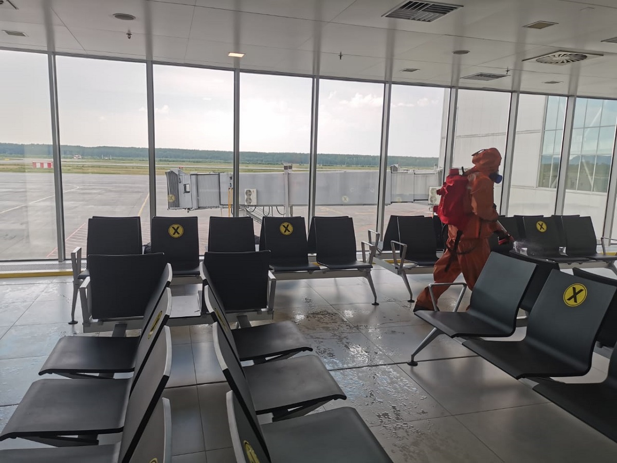 Минтранс проверил дезинфекцию помещений в нижегородском аэропорту Стригино