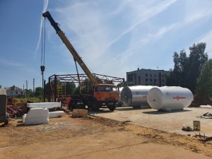 Подрядчик приступил к монтажу каркаса здания будущей котельной в Чкаловске