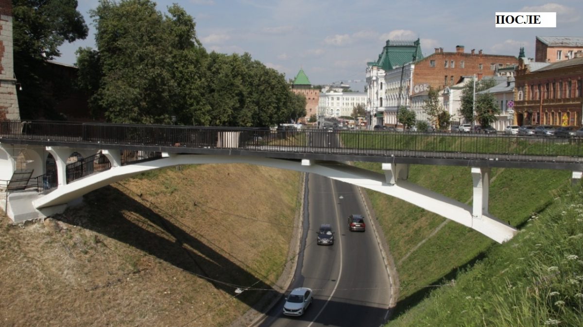 Пешеходный мост над Зеленским съездом отремонтировали к 800-летию Нижнего Новгорода
