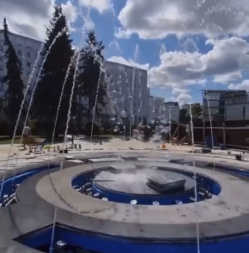 Музыкальный фонтан протестировали у КЗ «Юпитер» в Нижнем Новгороде