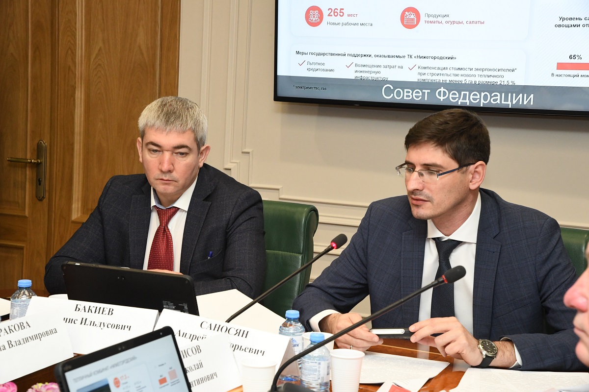 Андрей Саносян представил потенциал АПК Нижегородской области в Совете Федерации РФ