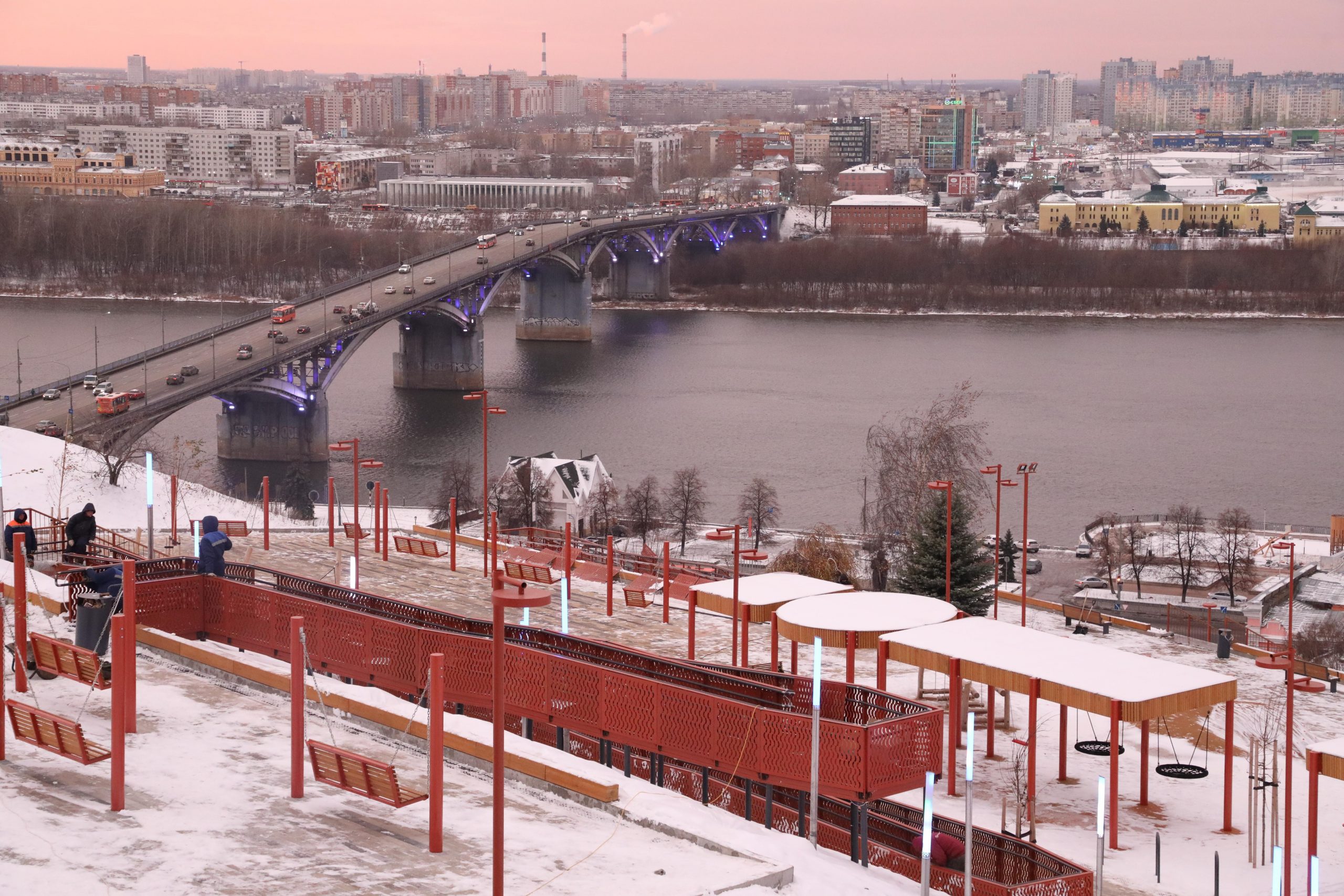 Канавинский мост зима Нижний Новгород