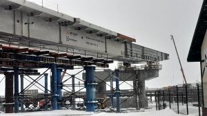 Рабочие закончили второй этап надвижки металлоконструкций нового моста через&nbsp;Волгу