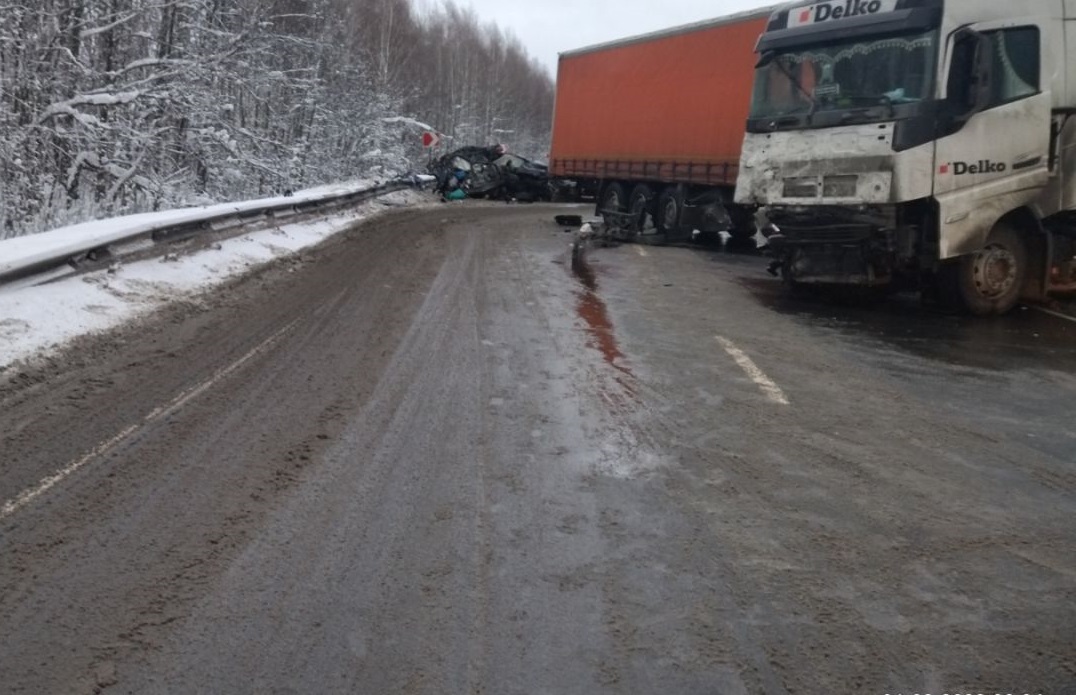 Пассажир иномарки скончался после столкновения с фурой в Лысковском районе