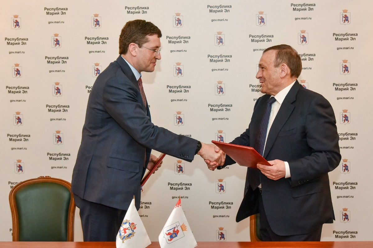 Глеб Никитин и Александр Евстифеев подписали соглашение о сотрудничестве между Нижегородской областью и Марий Эл