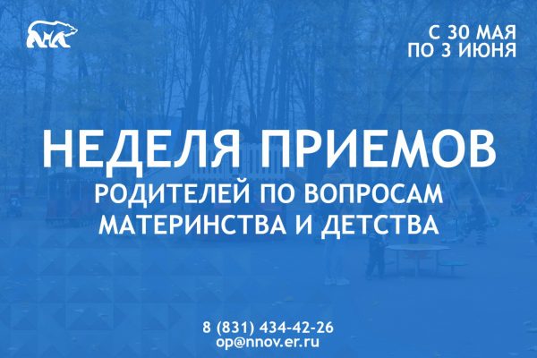В Нижегородской области пройдет Неделя приемов по вопросам материнства и детства