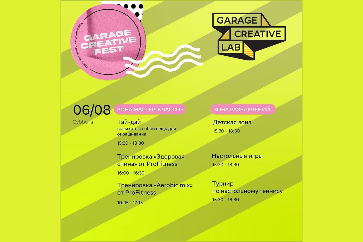 6 августа на Большой Покровской пройдет фестиваль GARAGE CREATIVE FEST