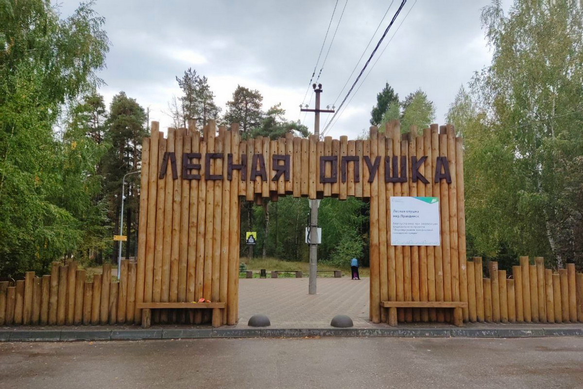 В микрорайоне Правдинск продолжается 2-й этап благоустройства «Лесной опушки»