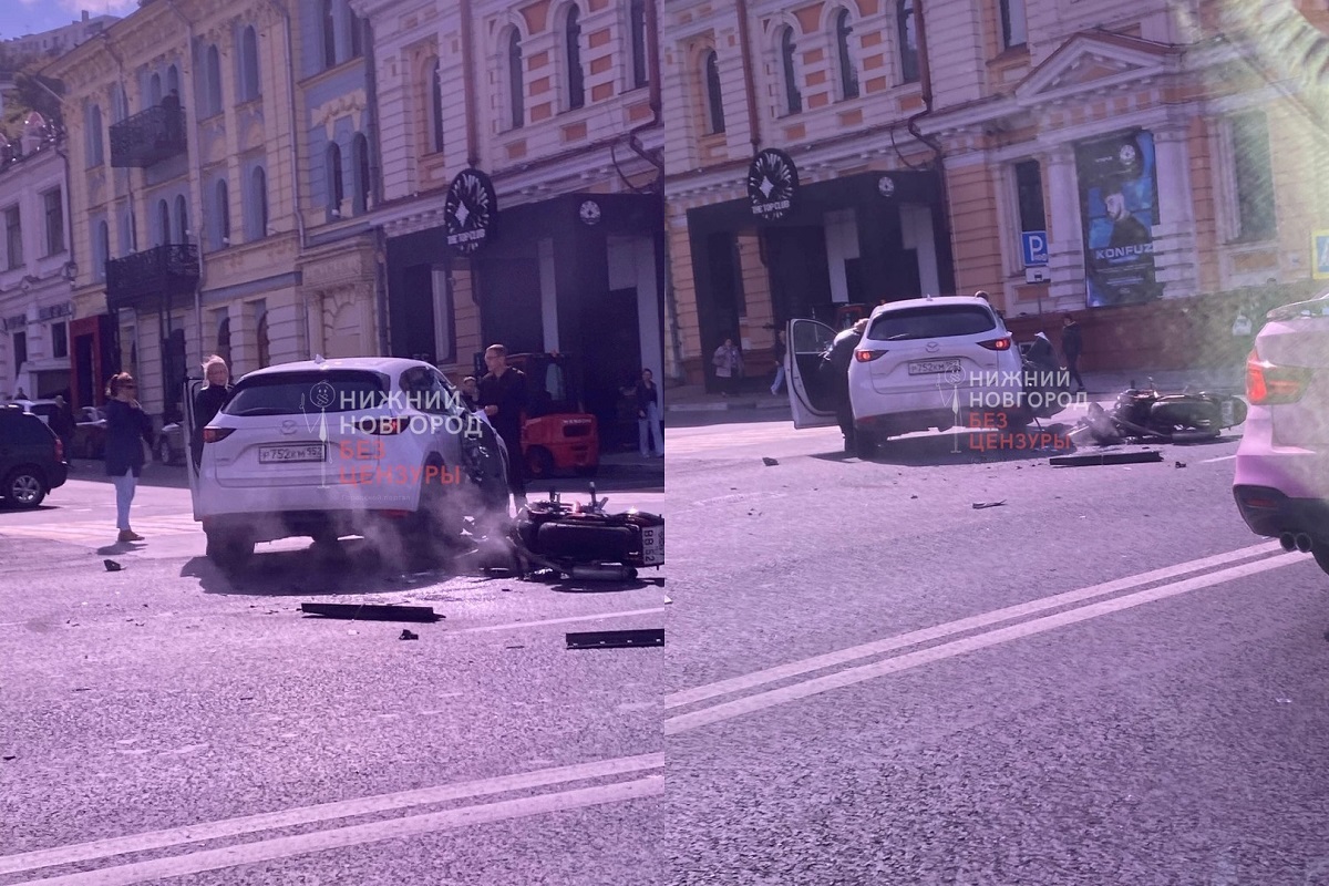 Мотоциклист пострадал при столкновении с автомобилем Mazda на Нижневолжской набережной