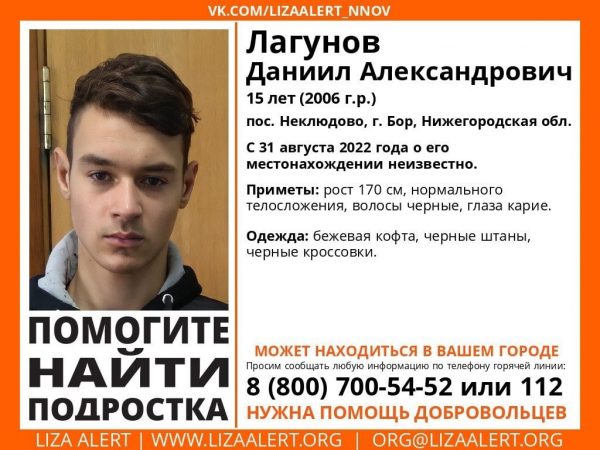 15-летний парень пропал больше недели назад в Борском районе