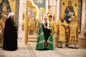 Святейший Патриарх Московский и&nbsp;всея Руси Кирилл совершил чин великого освящения Благовещенского собора в&nbsp;Дивеевском монастыре