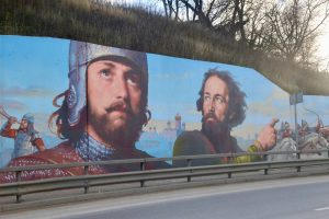 Арт-стена с изображением главных исторических событий Нижнего Новгорода появилась на метромосту