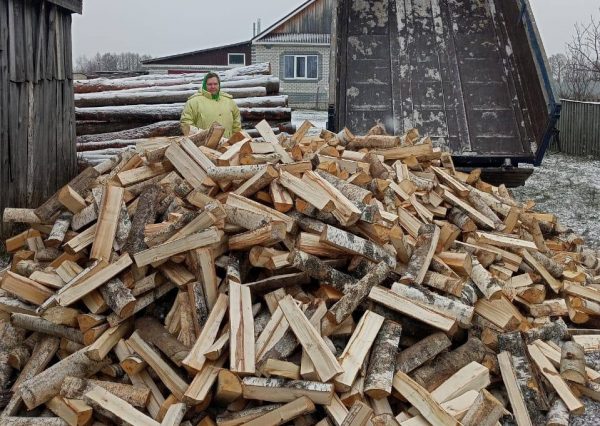 10 кубометров дров привезли многодетной матери из Навашинского района после обращения к депутату