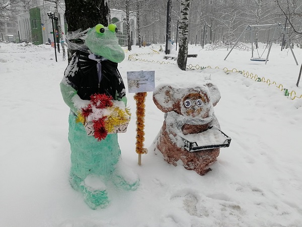 50 снежных скульптур появились в парке Пушкина в Нижнем Новгороде