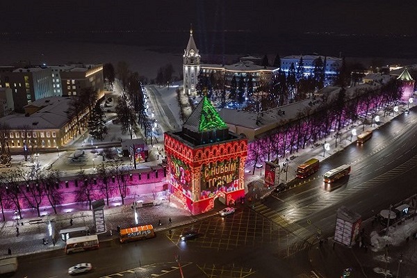Нижегородский кремль украсила праздничная подсветка