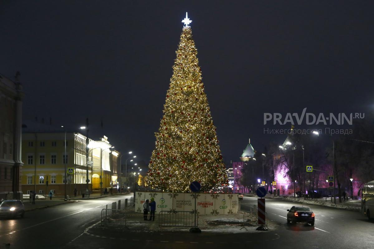 Главную ёлку на площади Минина нарядили к Новому году