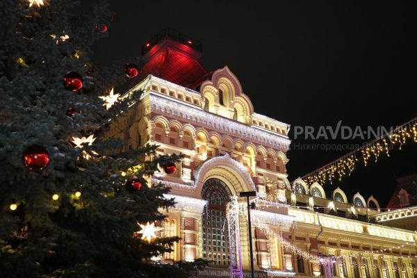 Дети поздравили с Новым годом Деда Мороза со Снегурочкой на Нижегородской ярмарке