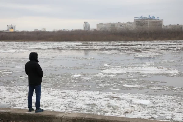 Нижегородец перебрался по льдинам на остров Гребневские пески, убегая от спасателей