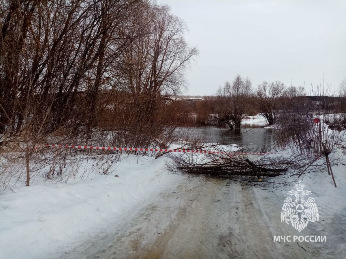 Мост через реку Пьяна в Гагинском округе затопило