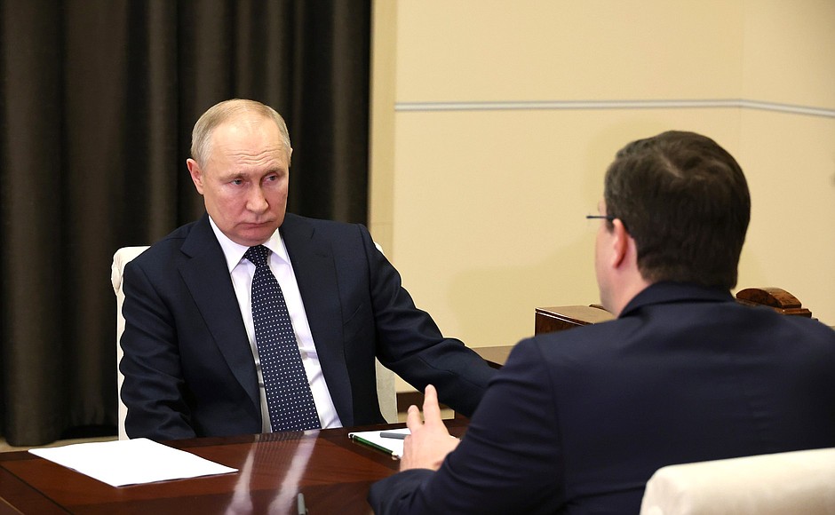 Глеб Никитин доложил Владимиру Путину о мерах поддержки нижегородских военнослужащих и их семей
