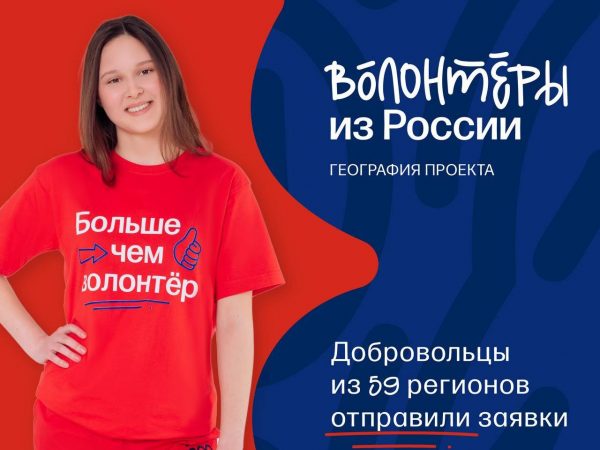Волонтеры из 59 регионов страны прислали свои заявки на участие в мероприятиях Молодежной столицы России