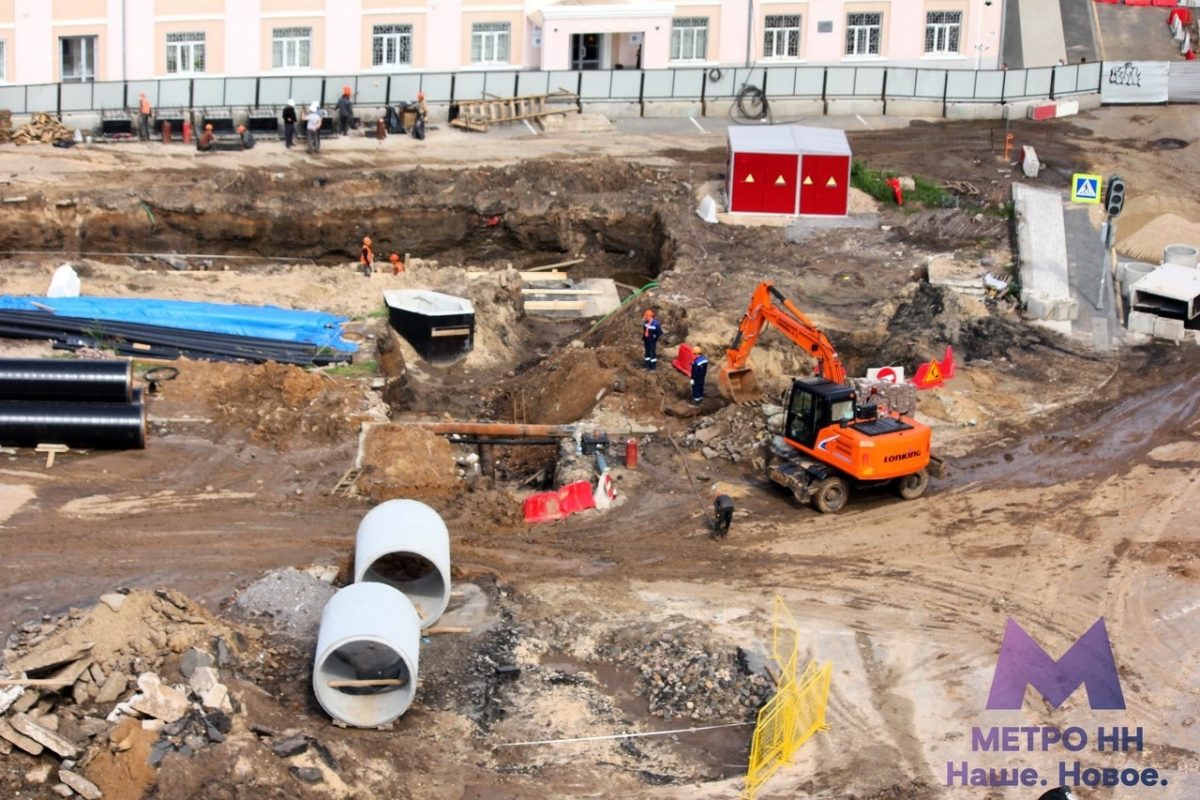 Опубликованы высотные фотографии со стройплощадки новой станции метро на  площади Свободы в Нижнем Новгороде от 4 августа 2023 года | Нижегородская  правда