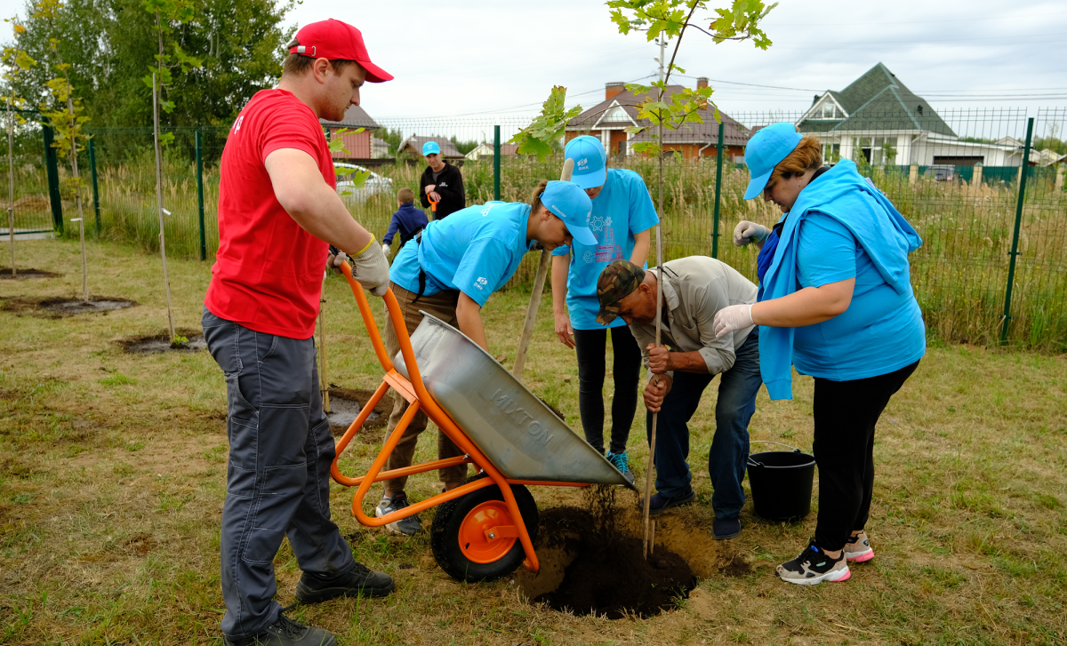 Волонтеры ОМК создали дендрарий у детсада и высадили клены рядом с ФОКом в Выксе
