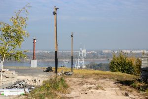 Площадь перед станцией канатной дороги продолжают благоустраивать в Нижнем Новгороде