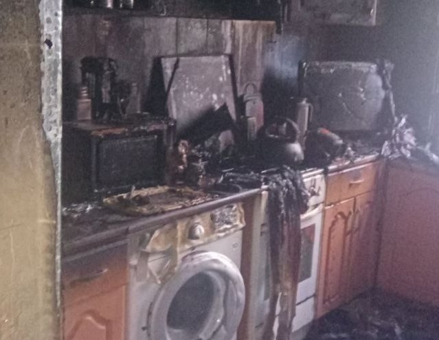 Кухня сгорела в квартире жилого дома в Московском районе